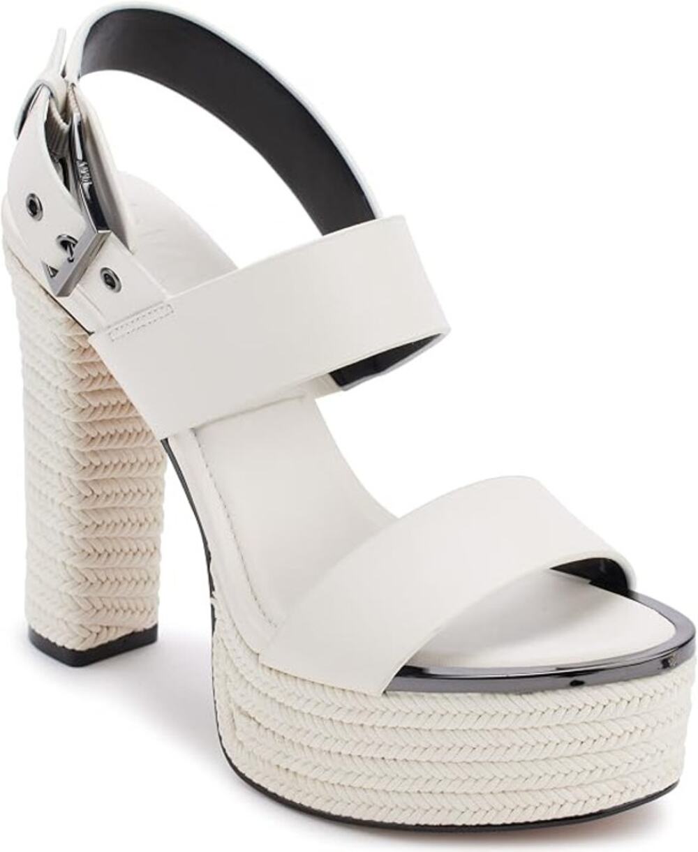DKNY Everyday Block Heel Yadira-Platform Slingback Sandals Egg Nog 8.5